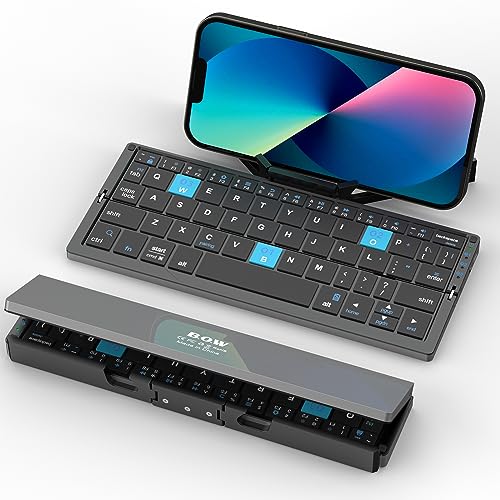 Mini Foldable Bluetooth Keyboard with Magnetic Stand,Aluminum Alloy Mini Quiet Folding Keyboard Portable Lightweight Portable Bluetooth Keyboard Android Rechargeable Keyboard for Tablet,iPad, Phones